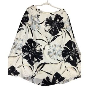 Talbots Women 14 Pure Silk Skirt Floral Knee Length Lined Coastal Chic Vintage
